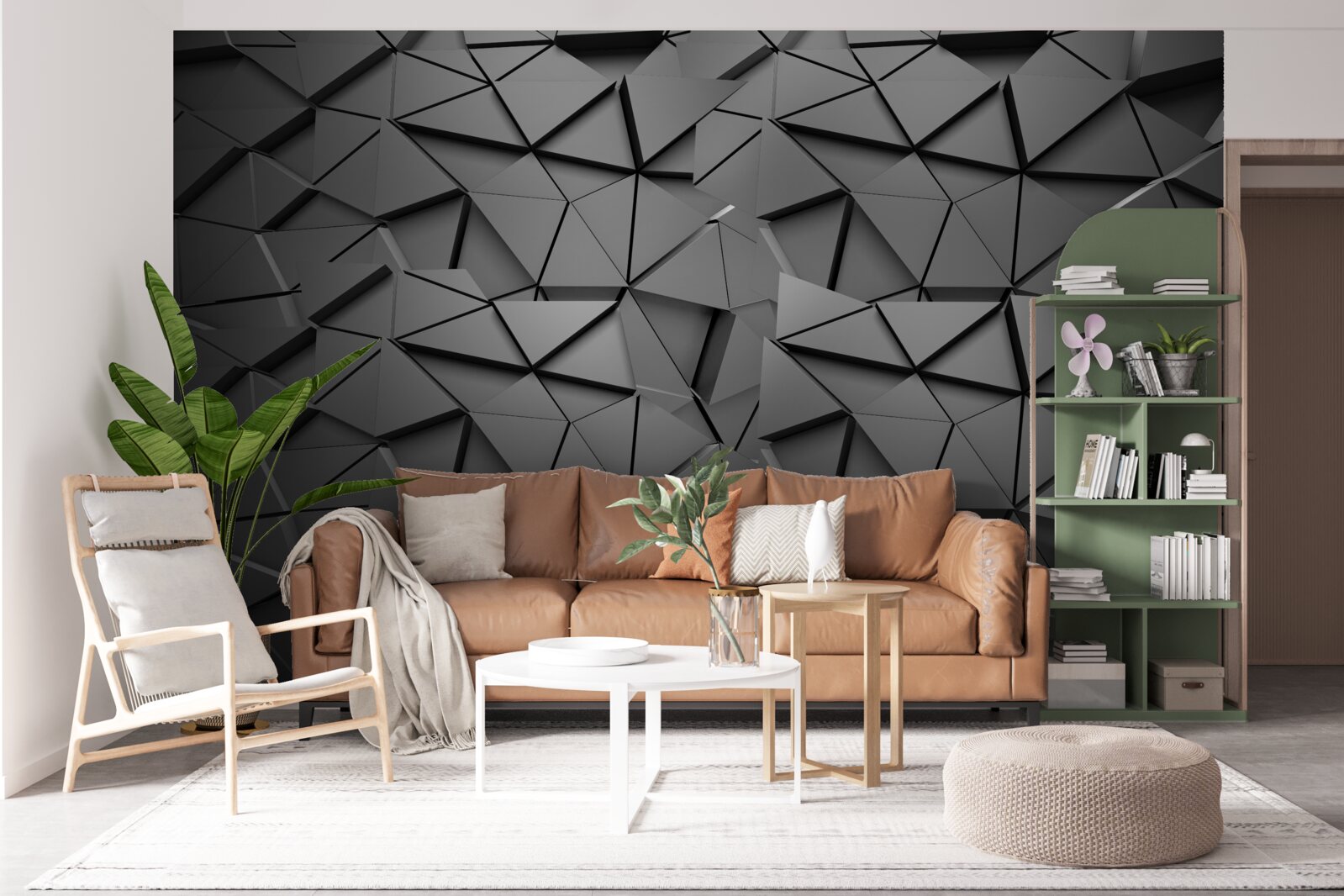 Fototapet cifre gri cu volum