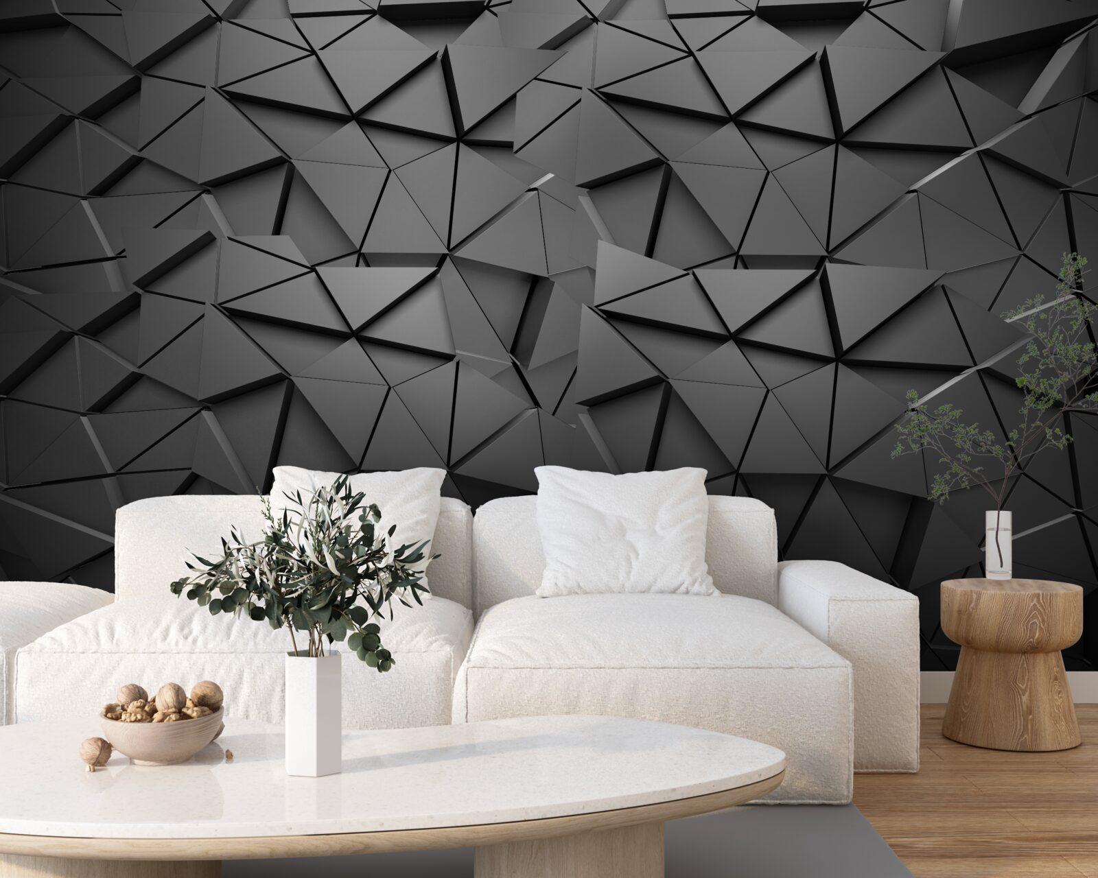 Fototapet cifre gri cu volum