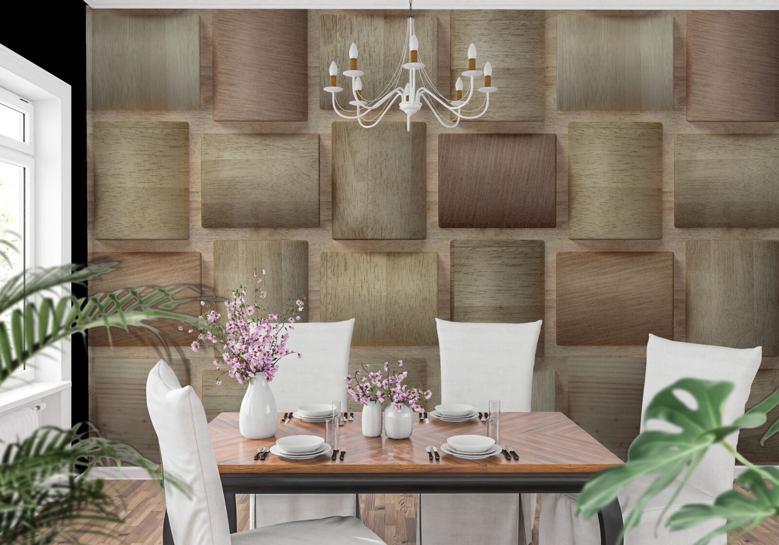 Fototapet dreptunghiuri de volum în culori diferite