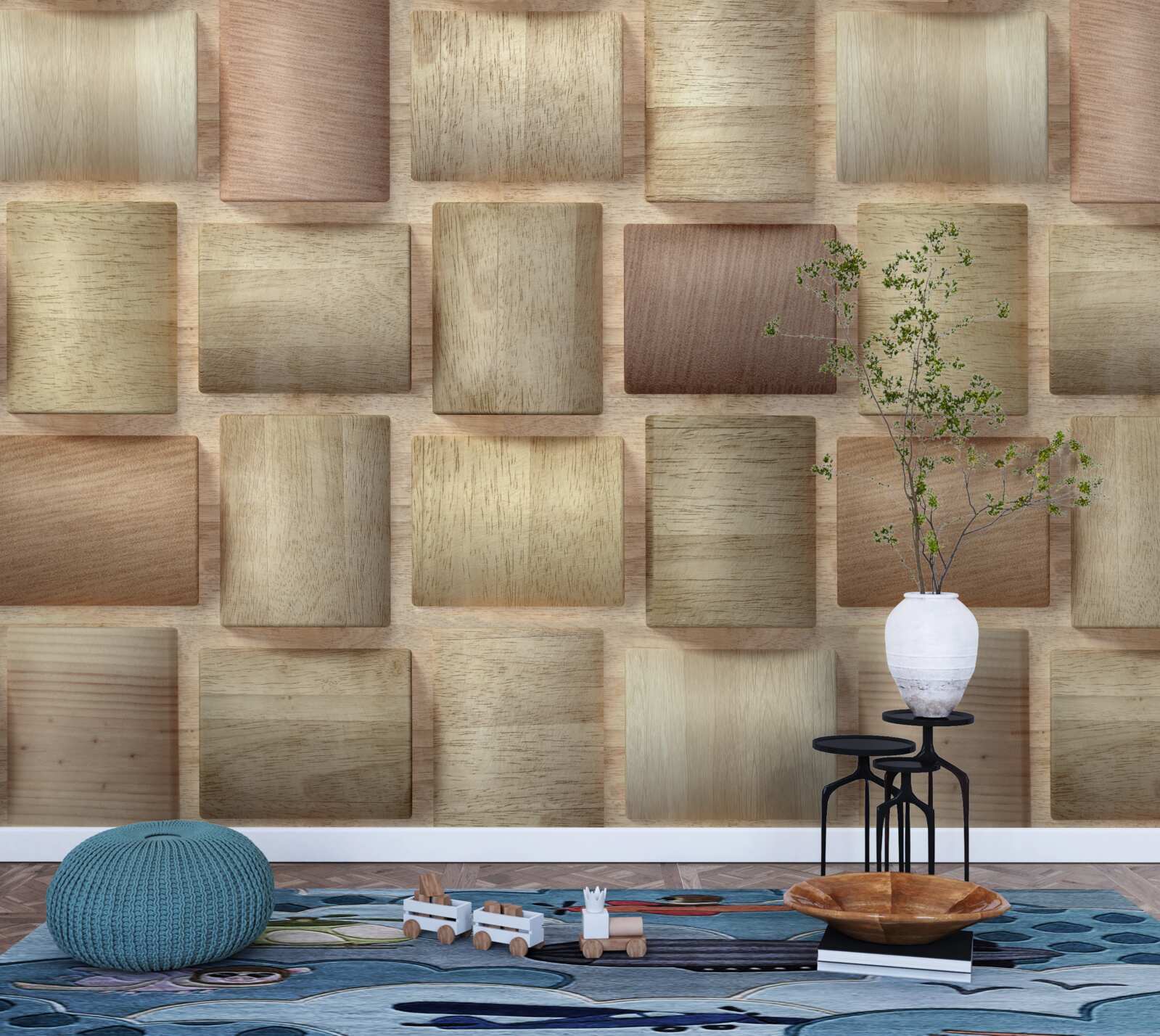 Fototapet dreptunghiuri de volum în culori diferite