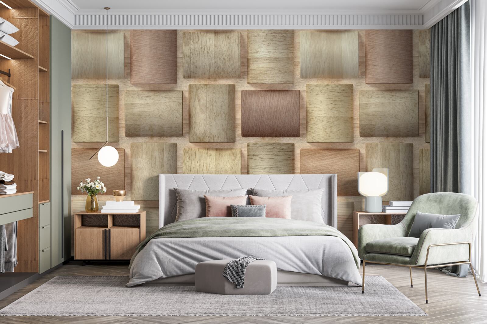 Fototapet dreptunghiuri de volum în culori diferite