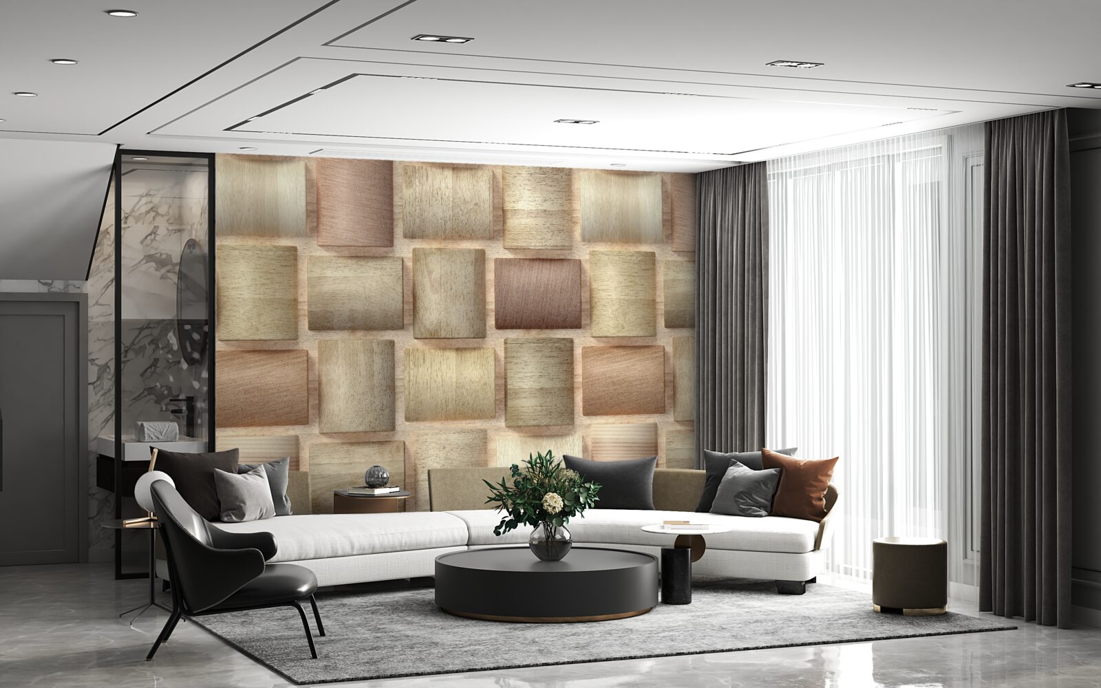 Fototapet dreptunghiuri de volum în culori diferite