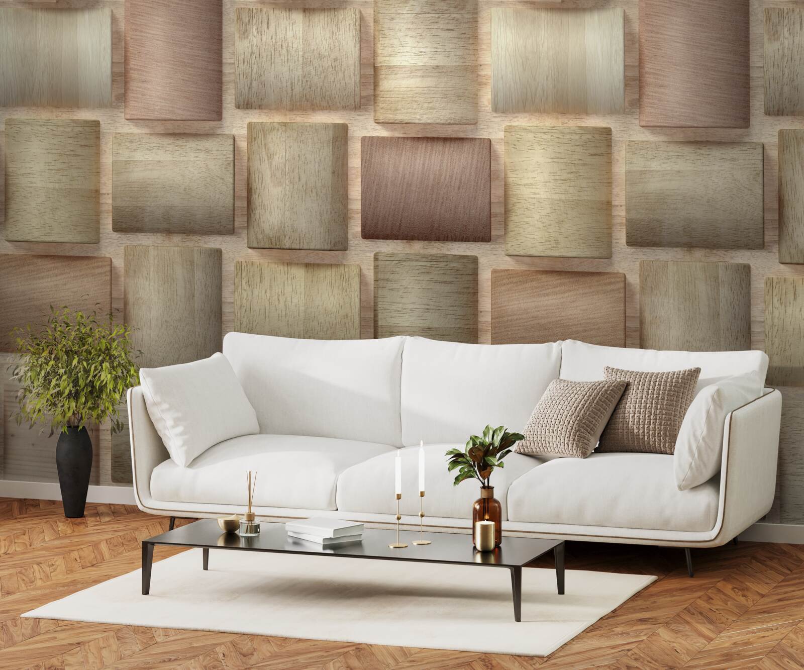 Fototapet dreptunghiuri de volum în culori diferite