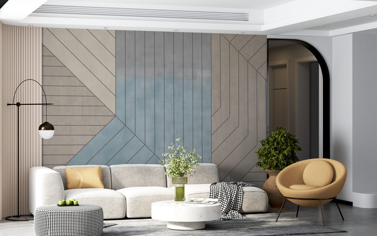 Fototapet linii albăstrui și neclare