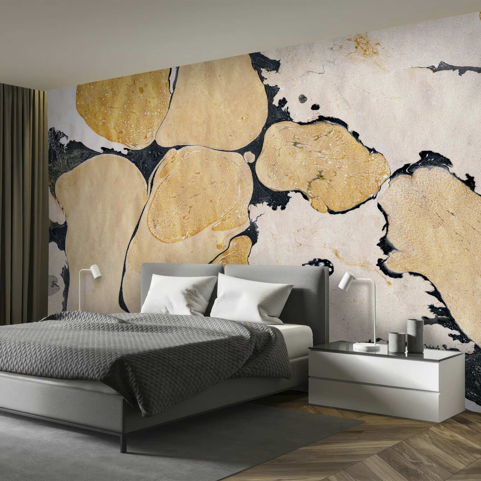 Fototapet pete în alb, negru și maro