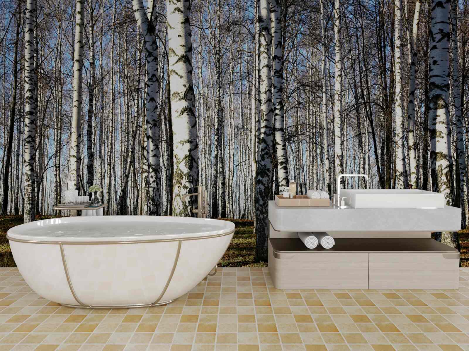 Fototapet frunzele au căzut din copaci