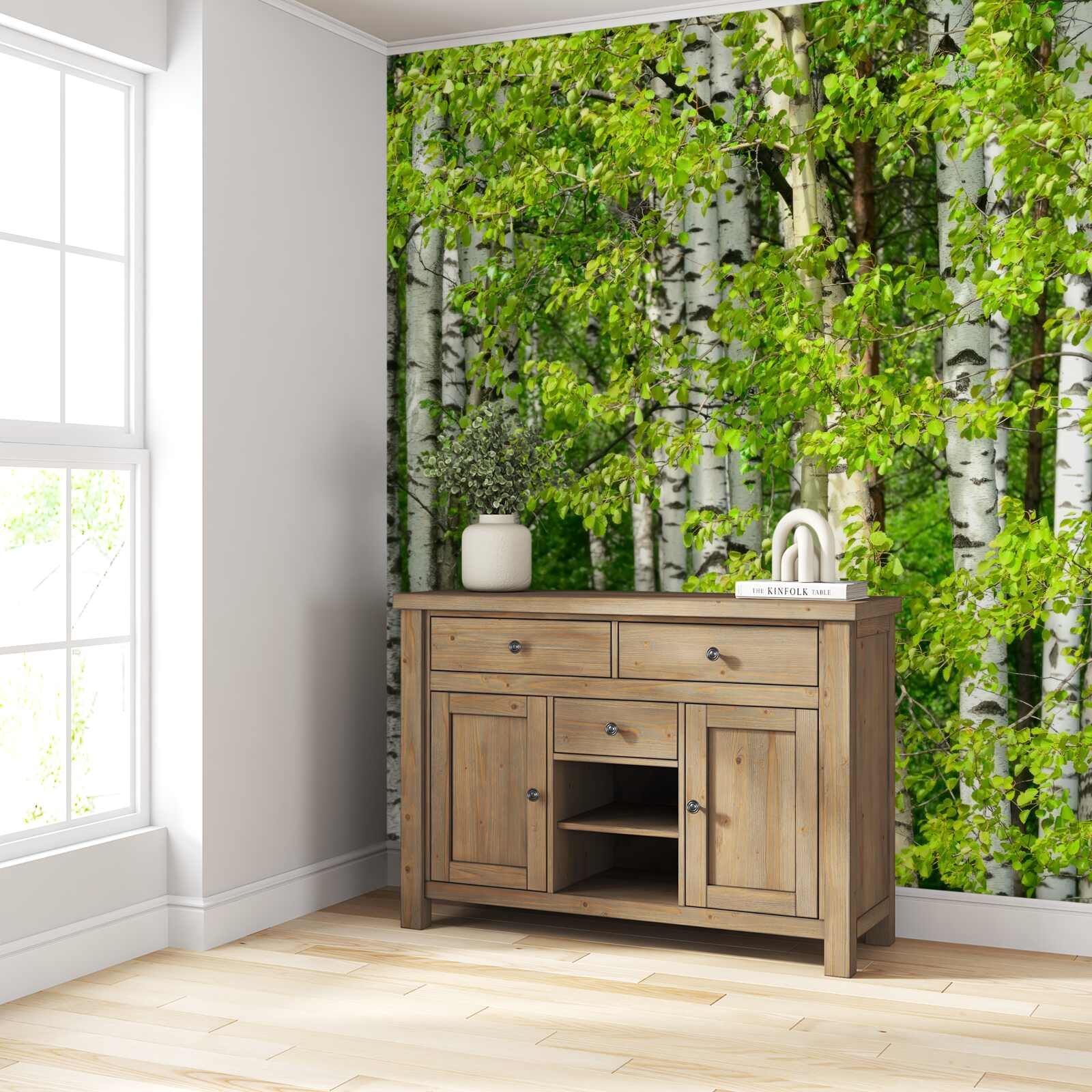 Fototapet pădure de mesteceni