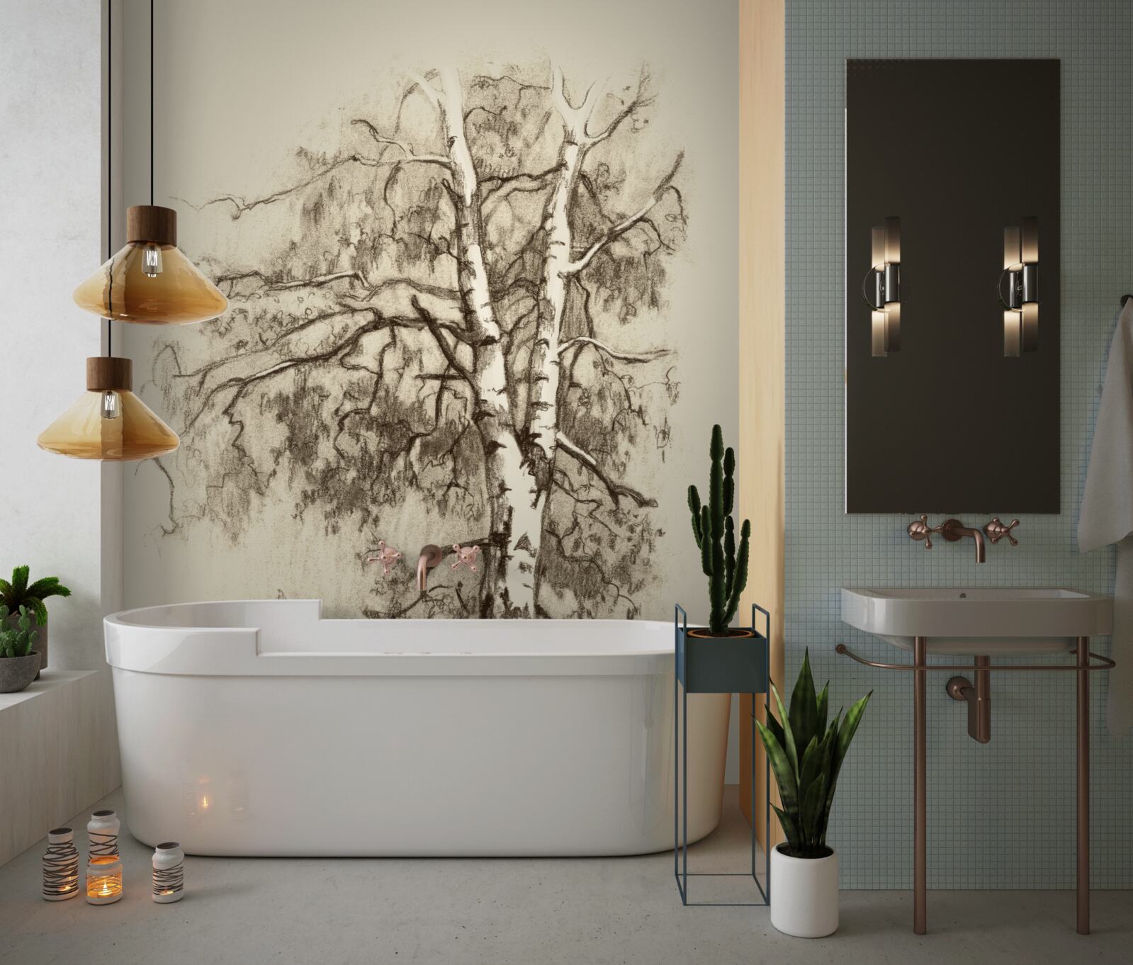 Fototapet mesteacăn în imagine