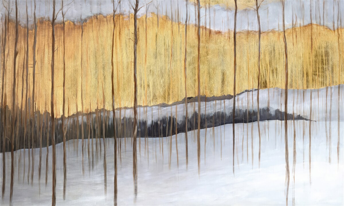 Fototapet contururile trunchiurilor grațioase ale copacilor