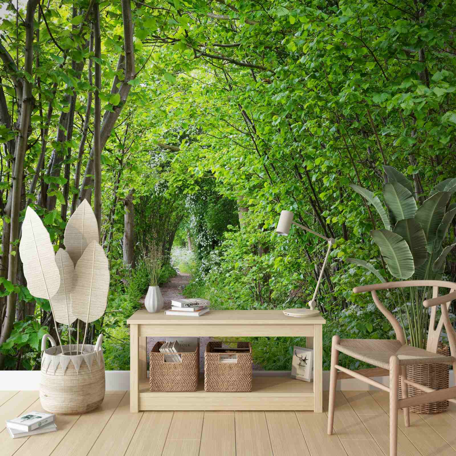 Fototapet cale prin pădurea de smarald densă