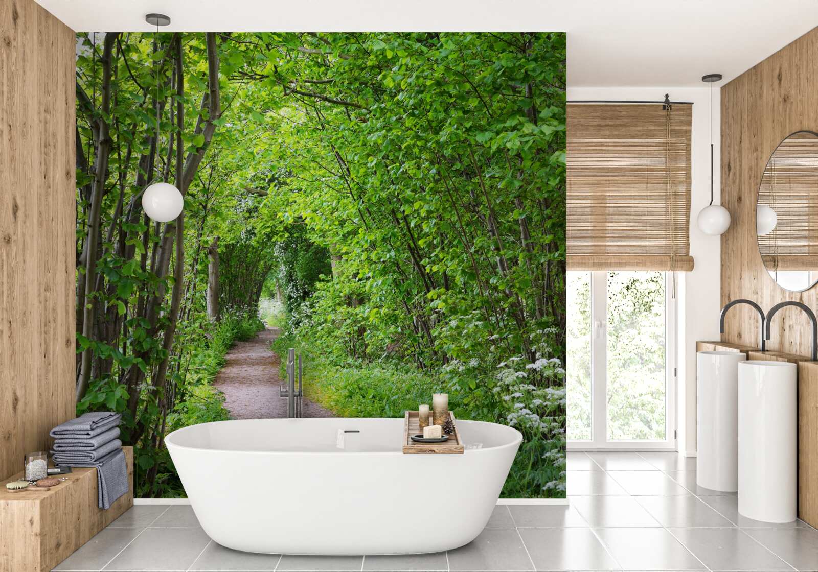 Fototapet cale prin pădurea de smarald densă