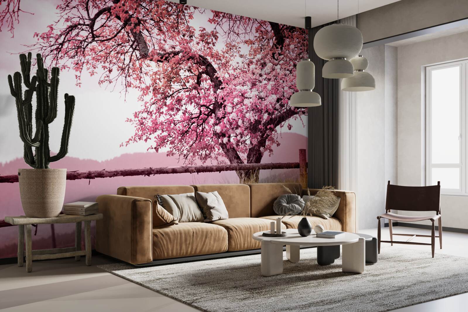 Fototapet copac sakura înflorit