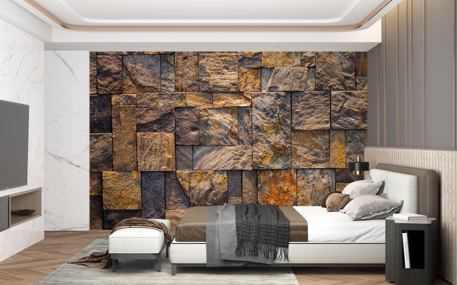 Fototapet figuri sub formă de dreptunghiuri și pătrate de diferite dimensiuni