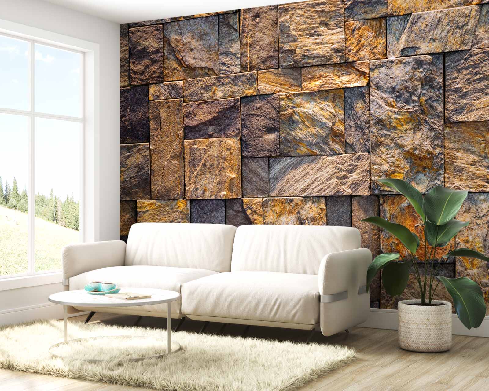 Fototapet figuri sub formă de dreptunghiuri și pătrate de diferite dimensiuni