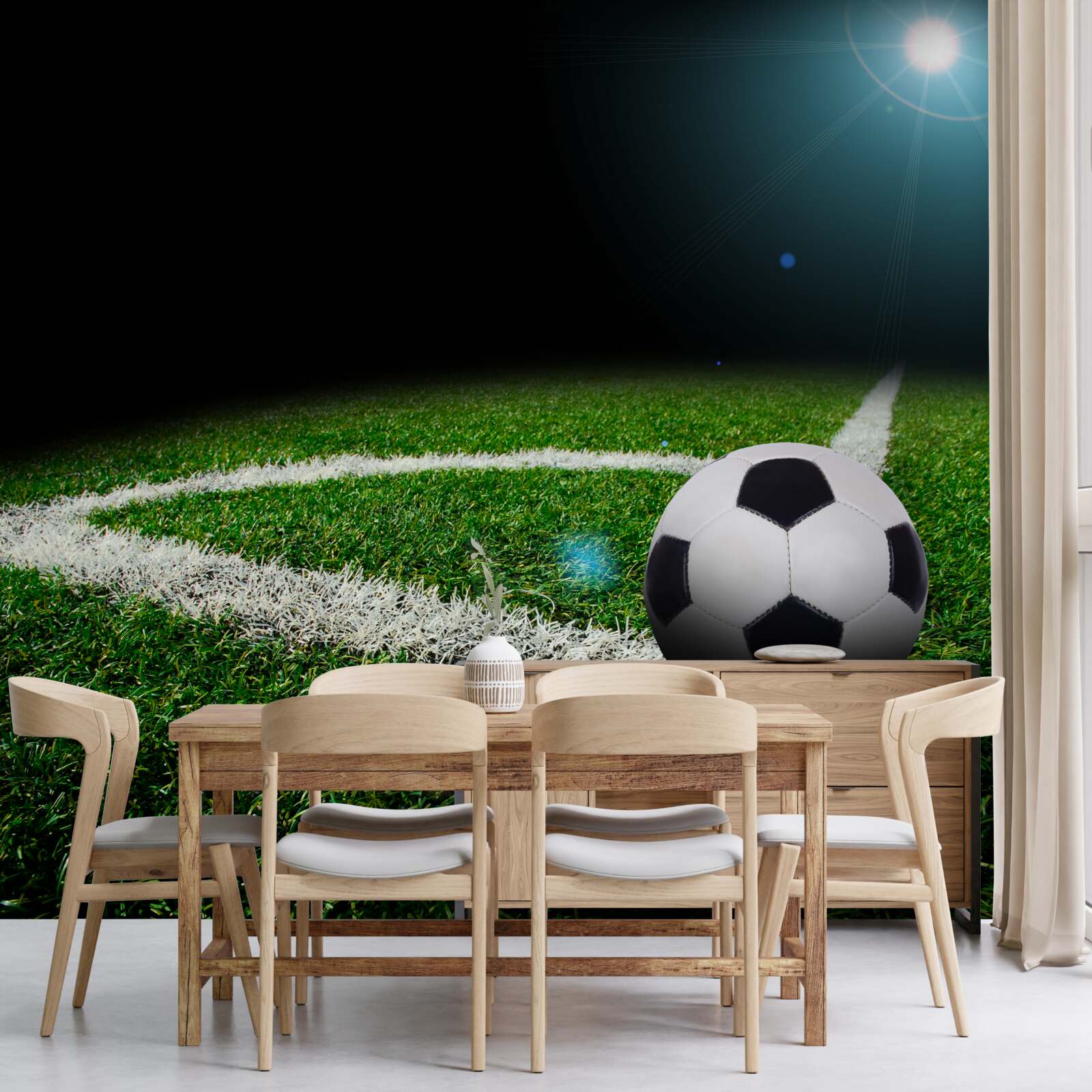 Fototapet fotbal pe gazon