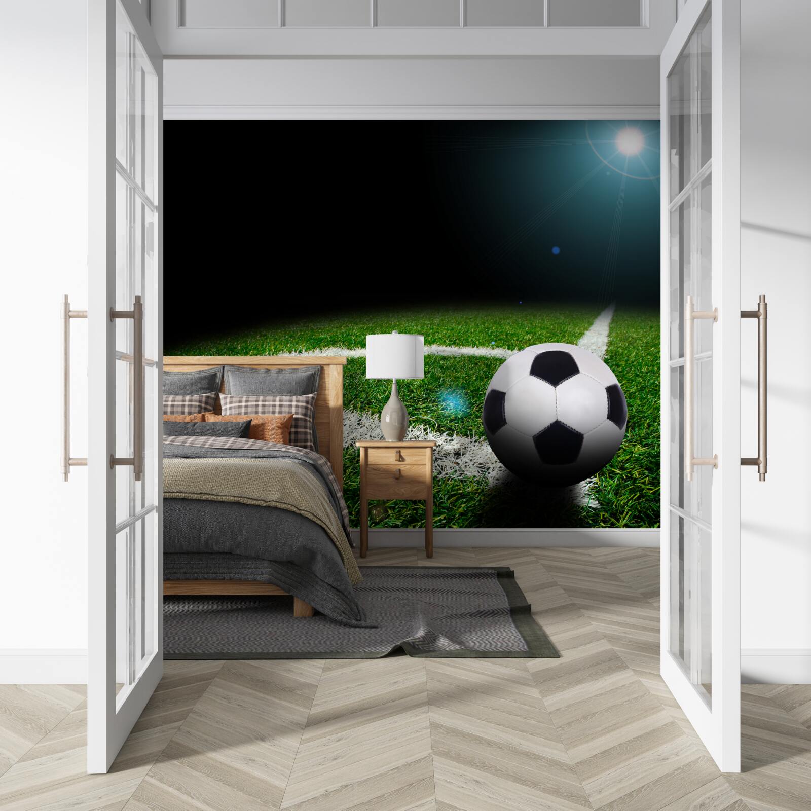 Fototapet fotbal pe gazon
