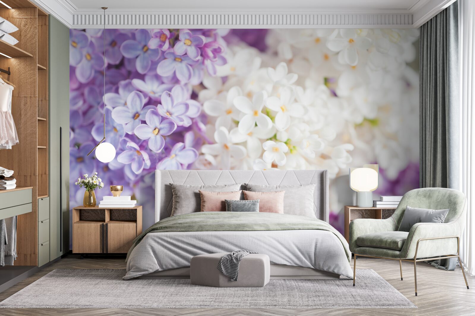 Fototapet liliac în floare primăvara