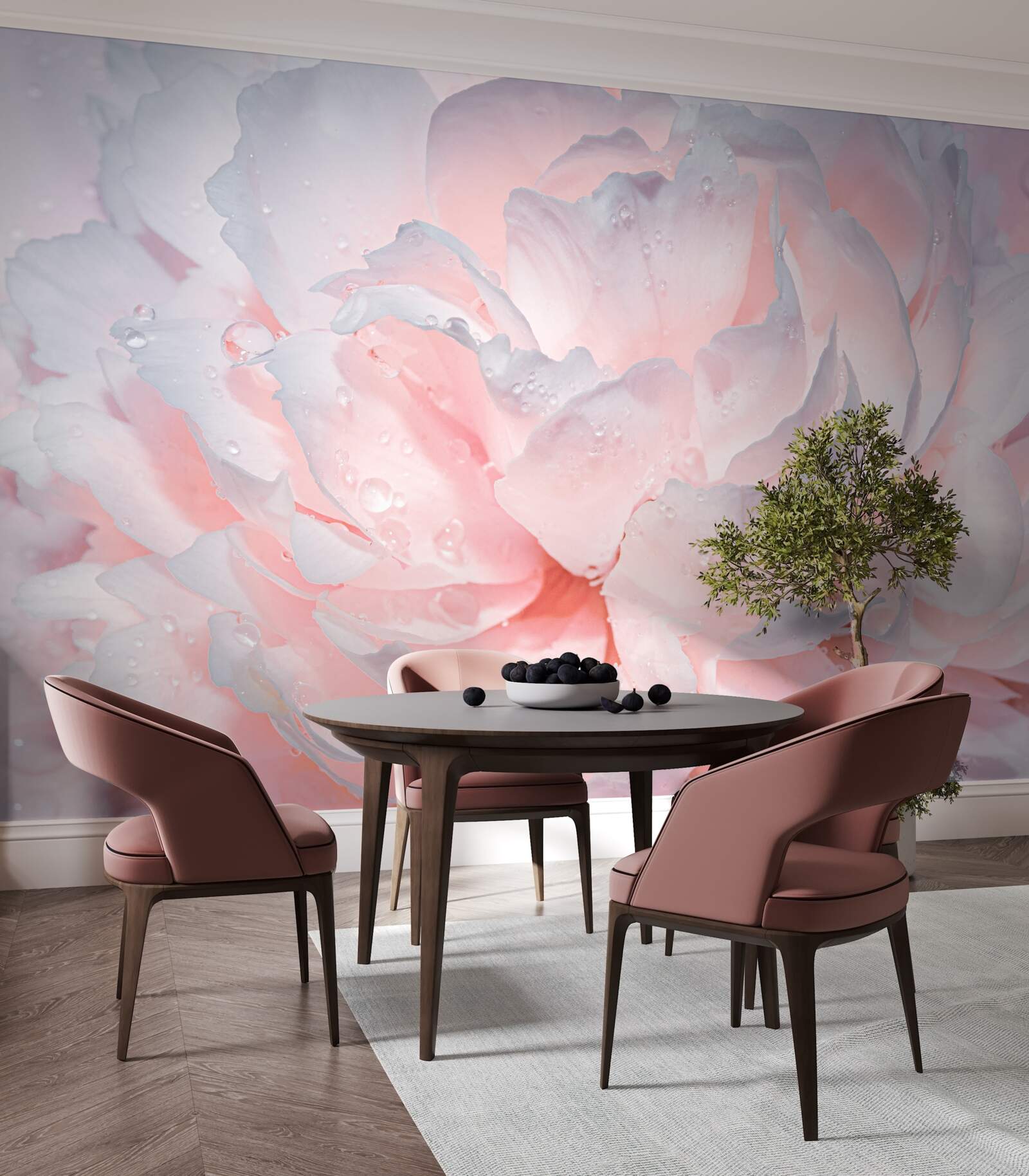 Fototapet bujor mare roz aprins