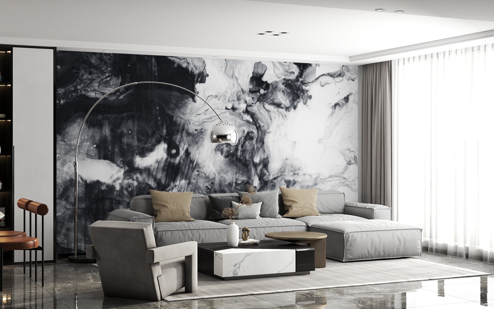 Fototapet nuanțe monocrome estompate