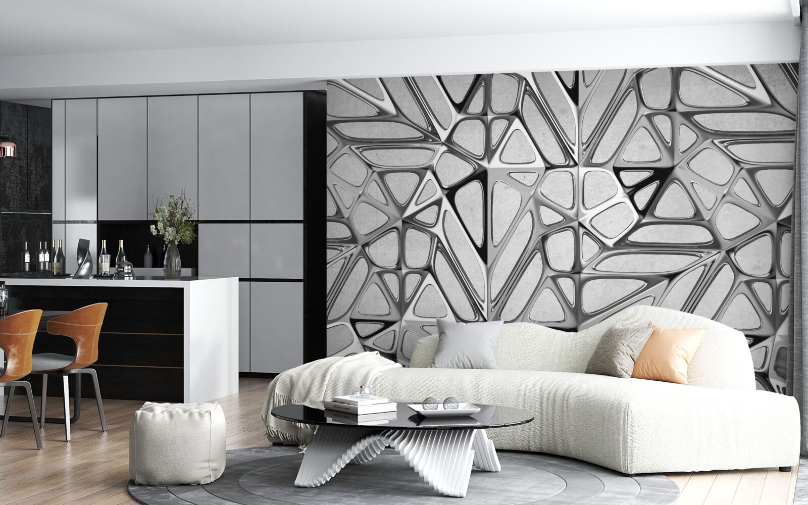 Fototapet metal gri abstract