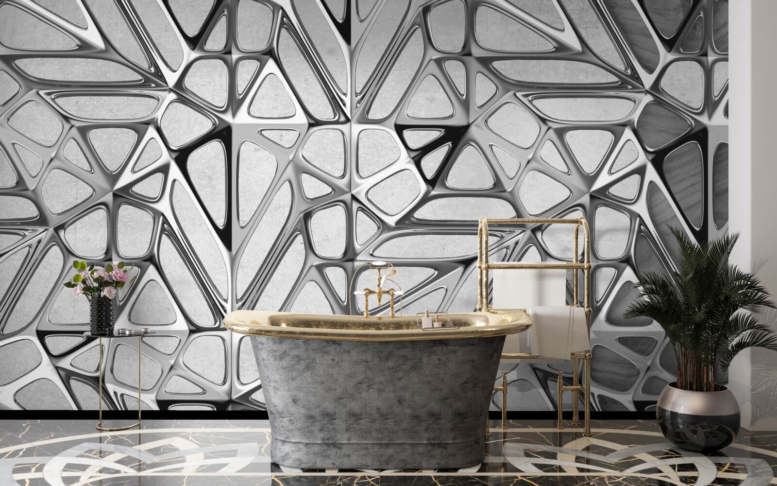 Fototapet metal gri abstract