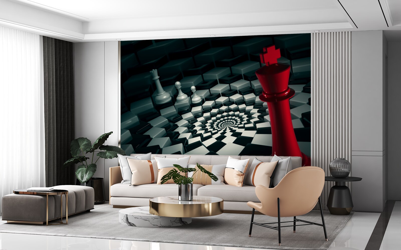 Fototapet piese mari de șah