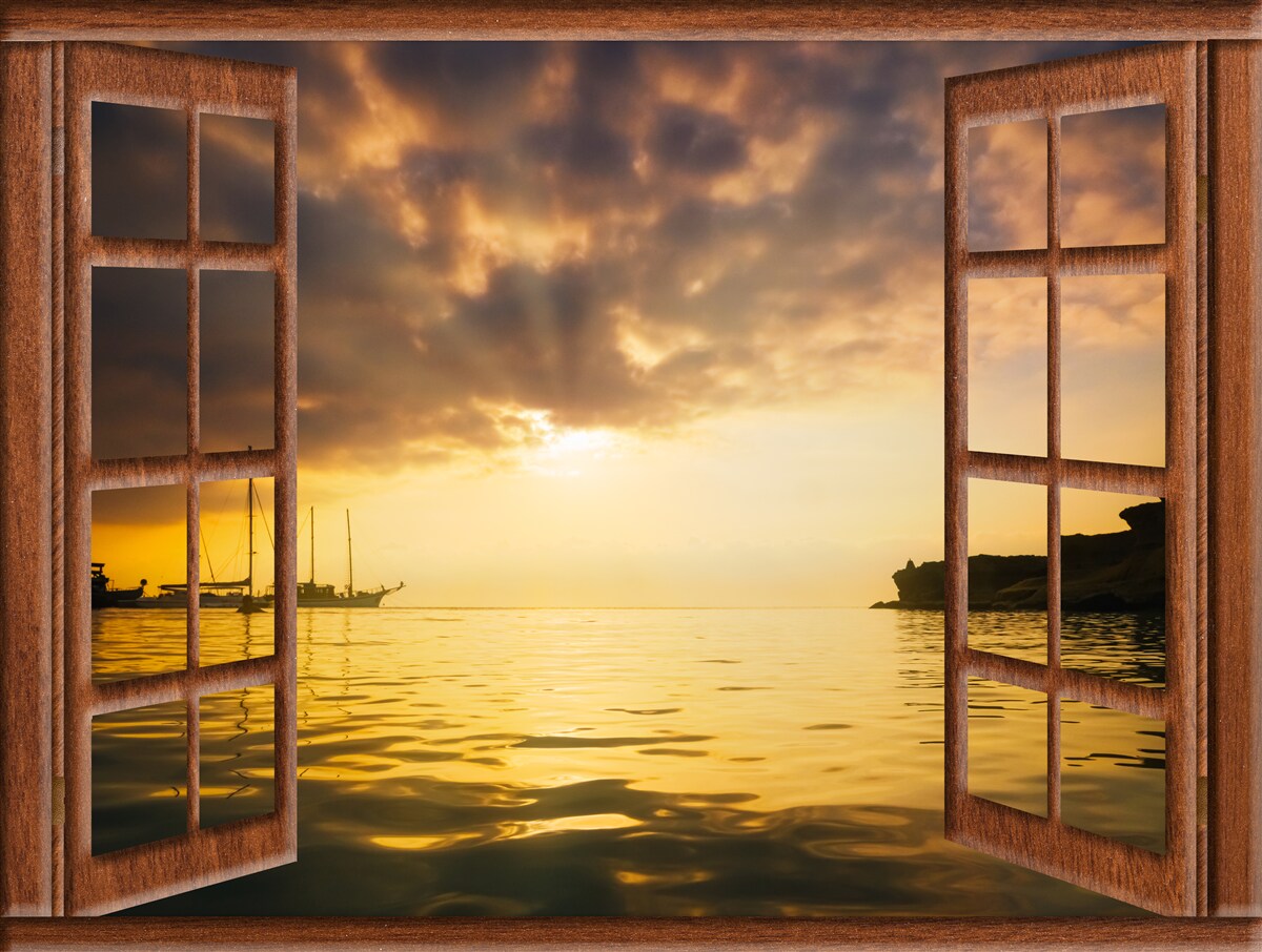 Fototapet peisaj magnific în afara ferestrei