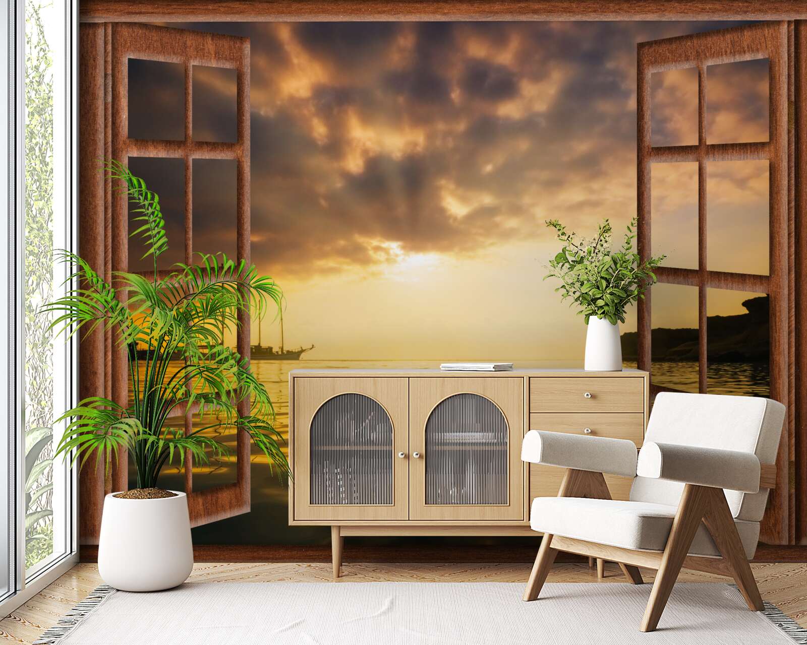 Fototapet peisaj magnific în afara ferestrei