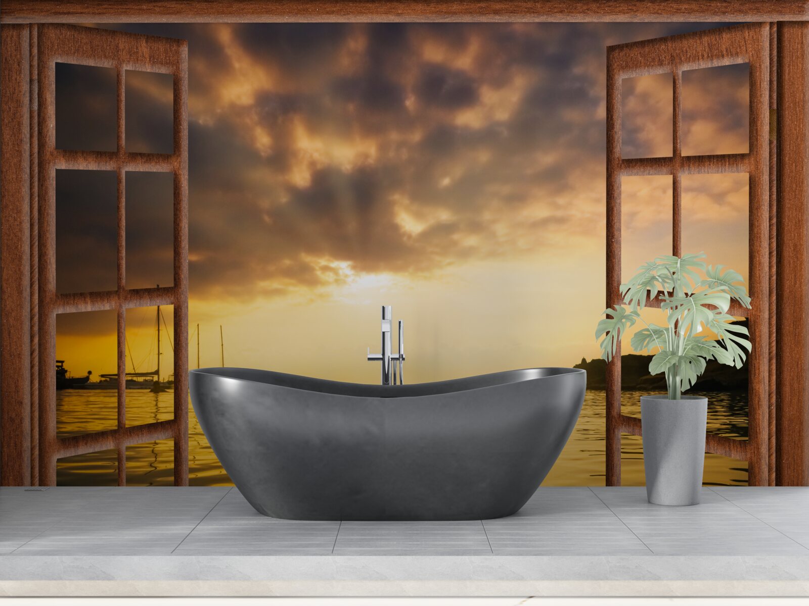 Fototapet peisaj magnific în afara ferestrei