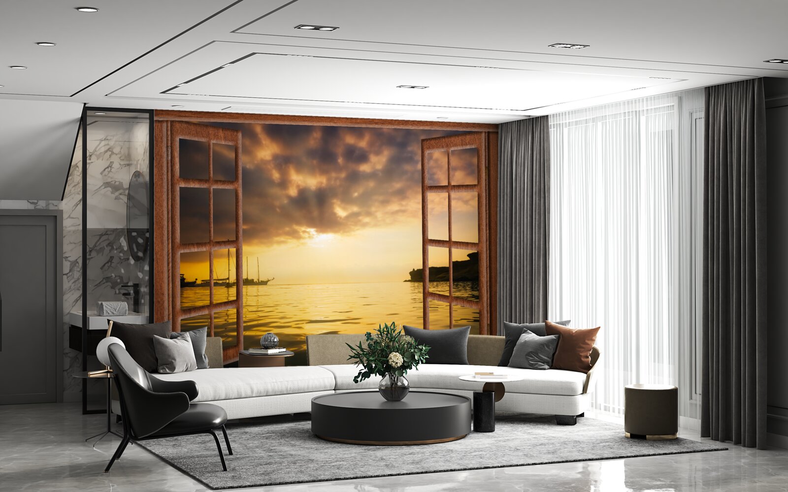 Fototapet peisaj magnific în afara ferestrei