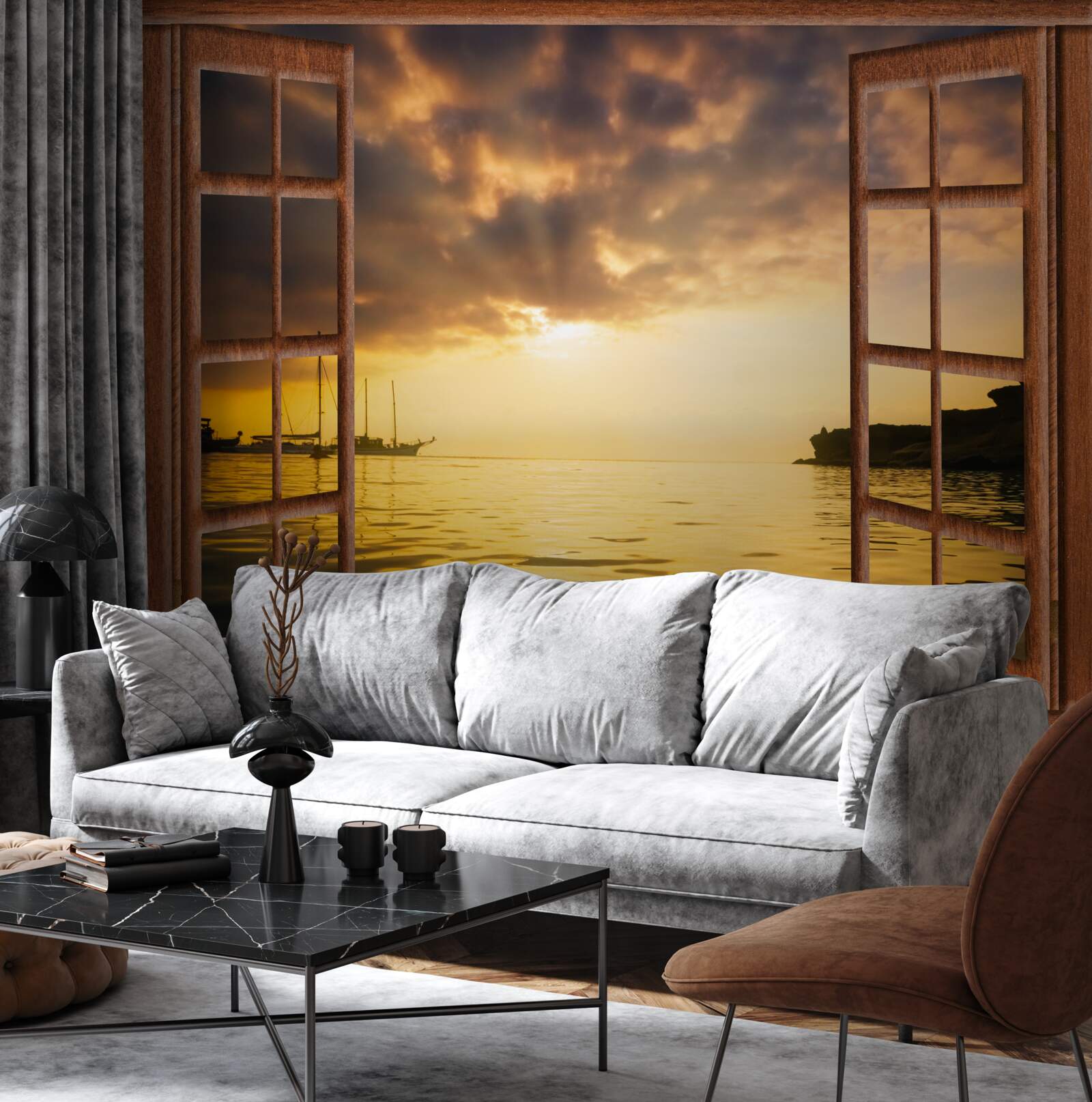 Fototapet peisaj magnific în afara ferestrei