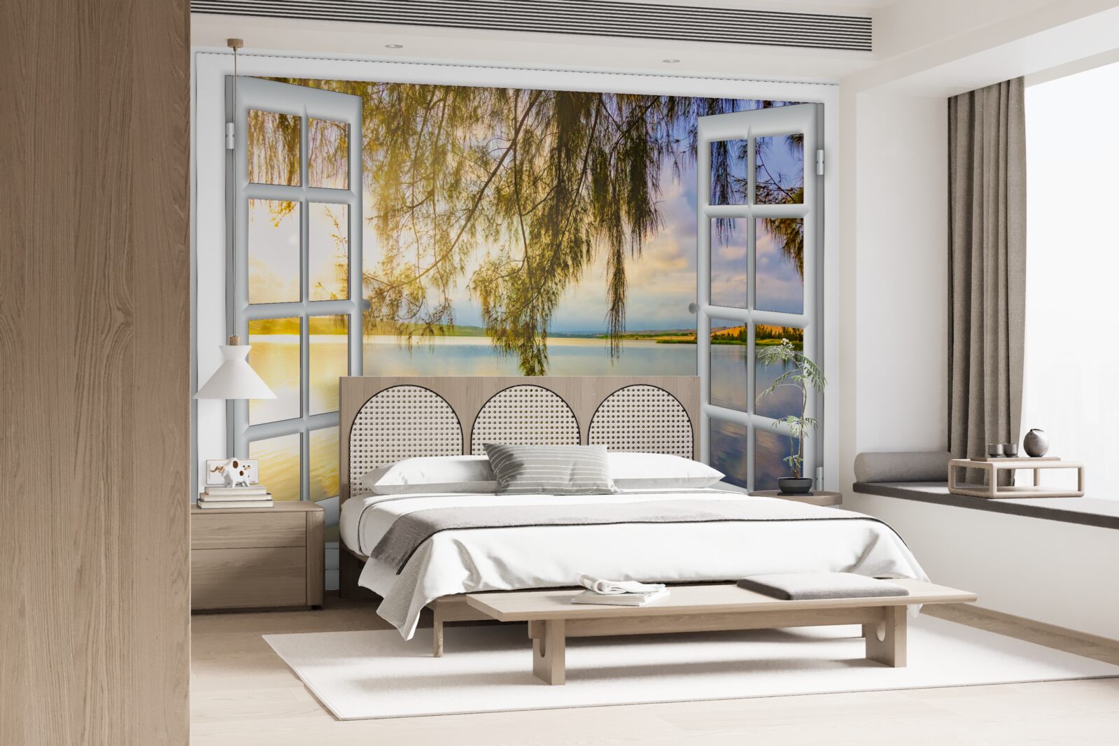 Fototapet vedere a apei de la o fereastră