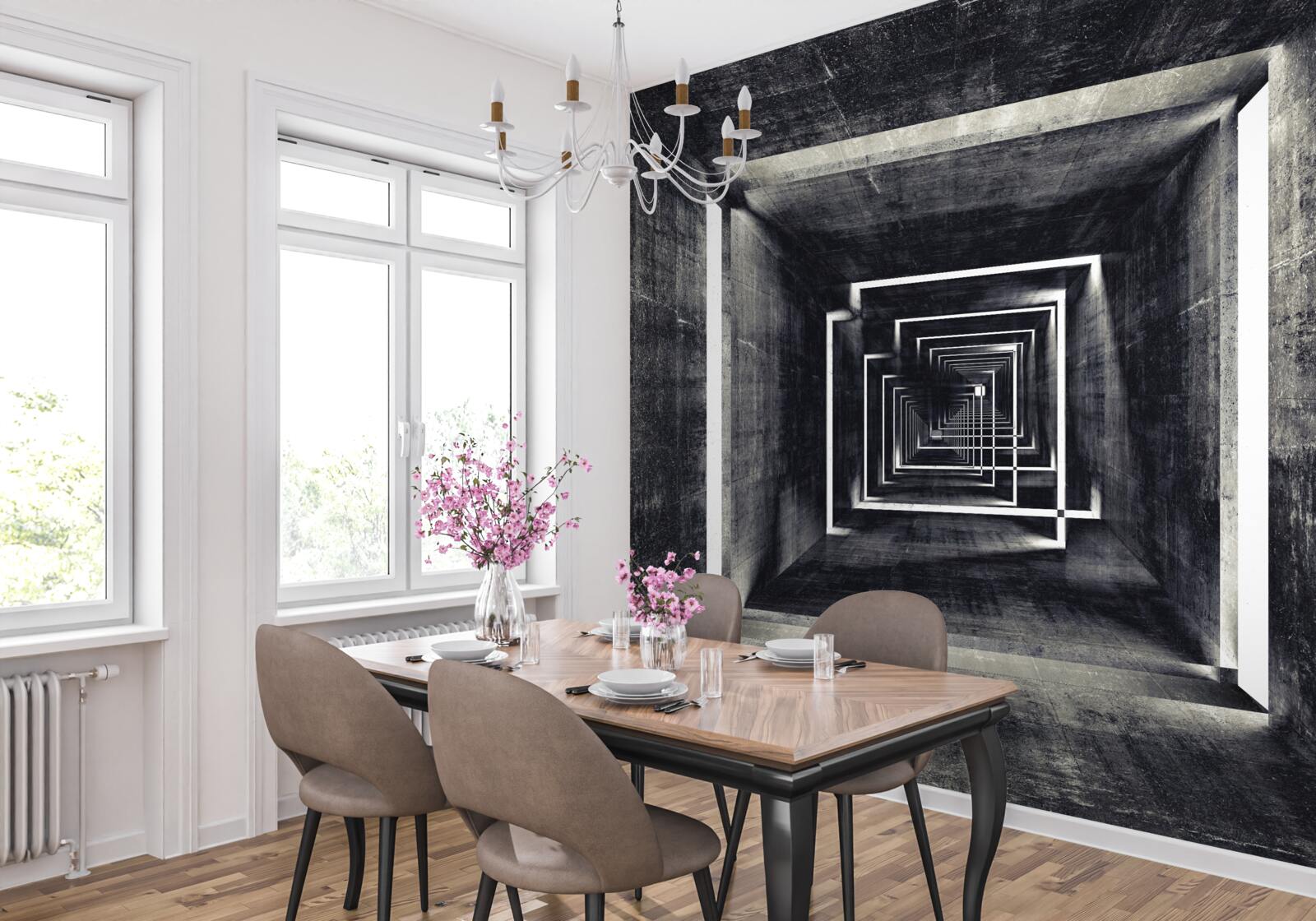 Fototapet tunel spațios luminat de lumină