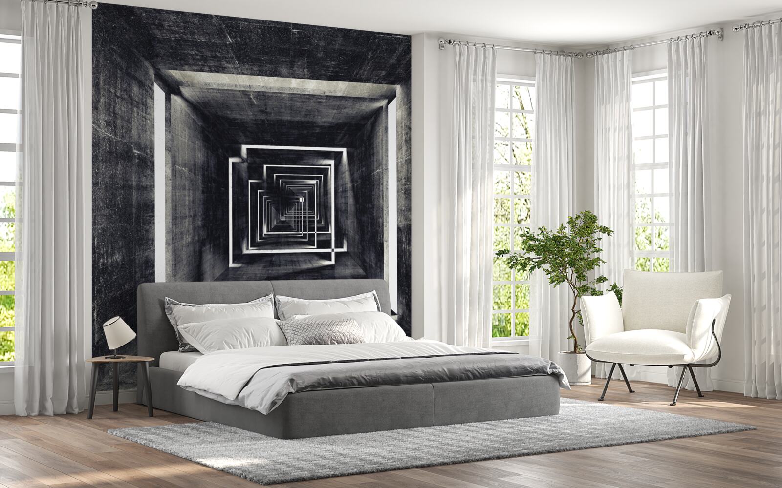 Fototapet tunel spațios luminat de lumină