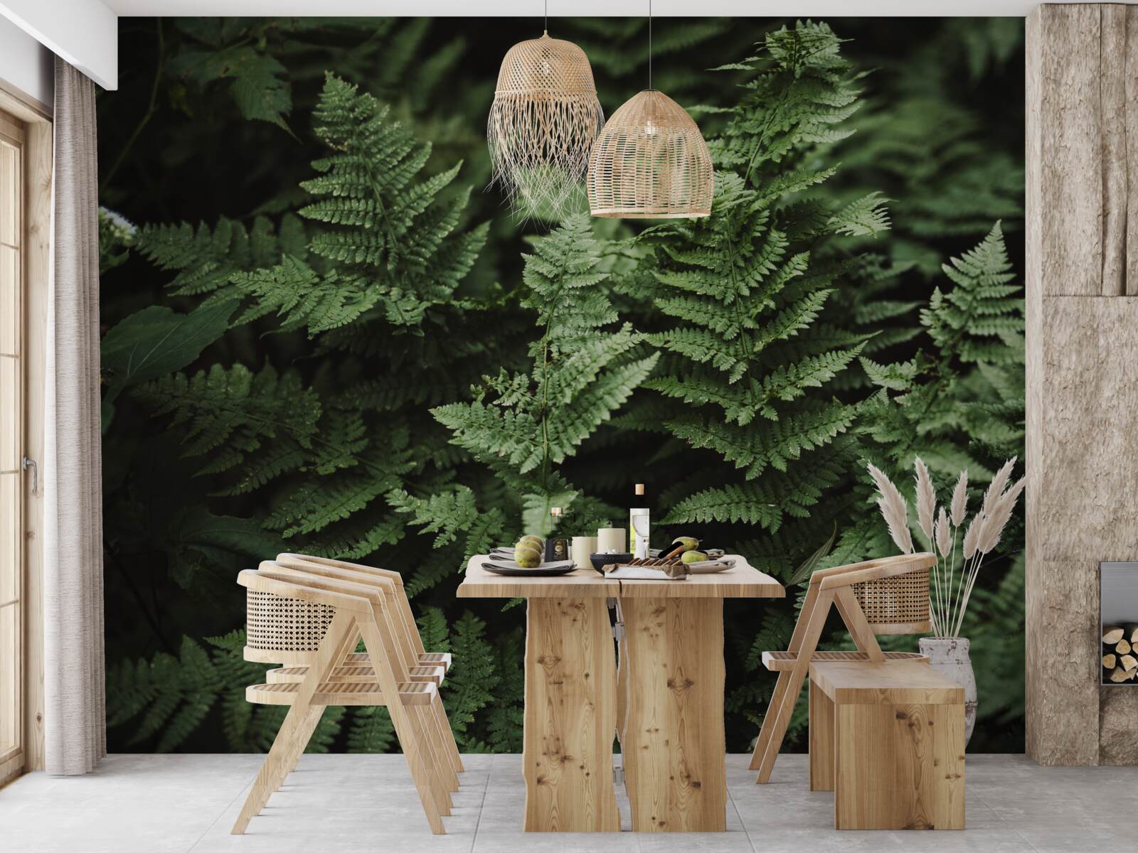 Fototapet frunze verzi luxuriante de ferigă