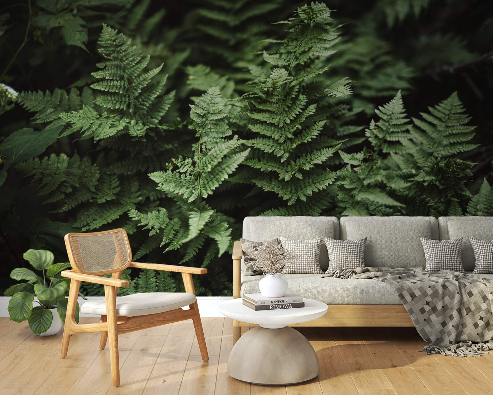 Fototapet frunze verzi luxuriante de ferigă