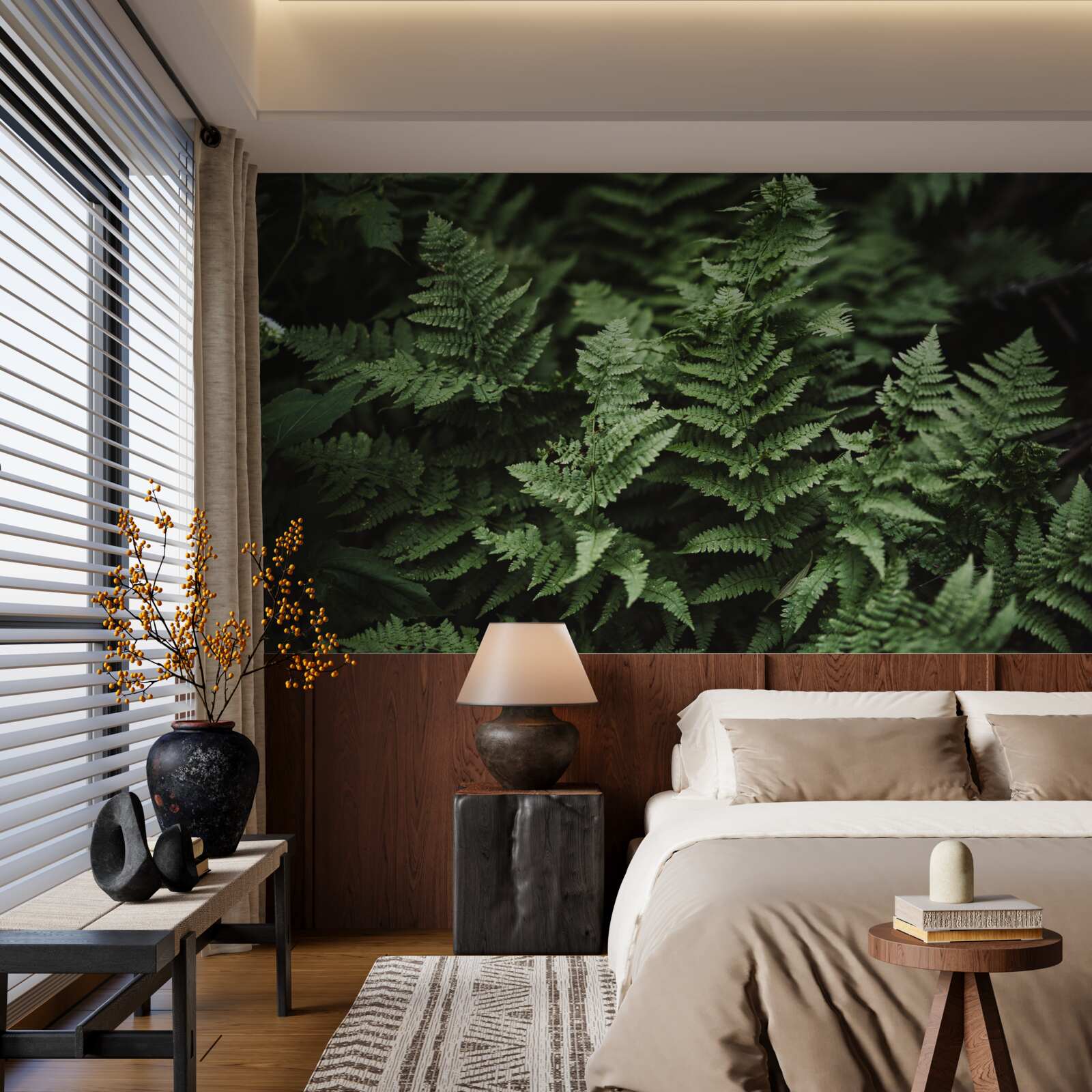 Fototapet frunze verzi luxuriante de ferigă