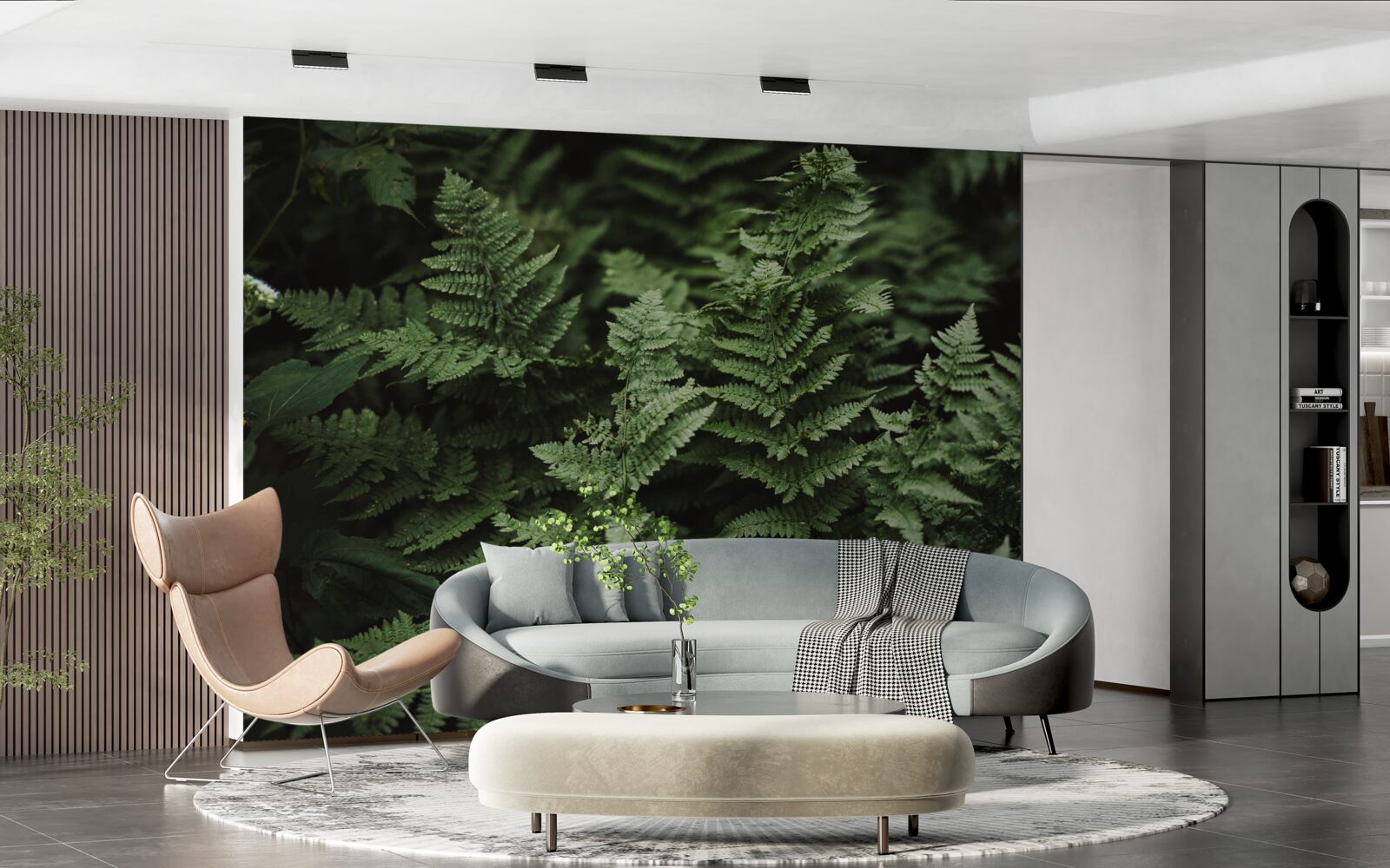 Fototapet frunze verzi luxuriante de ferigă