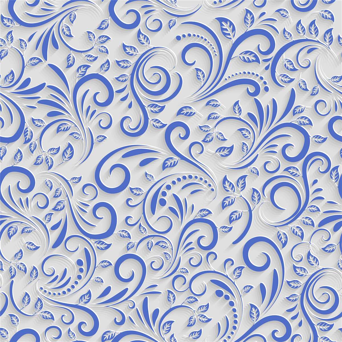 Fototapet fundal alb cu vârtejuri albastre