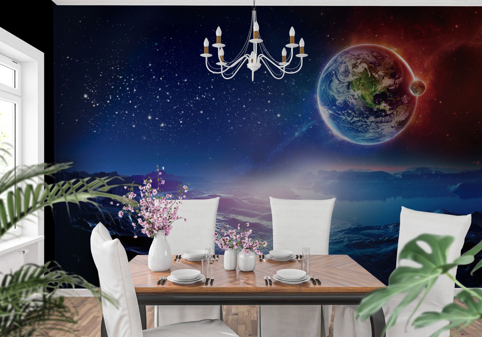 Fototapet vedere a Pământului de pe altă planetă