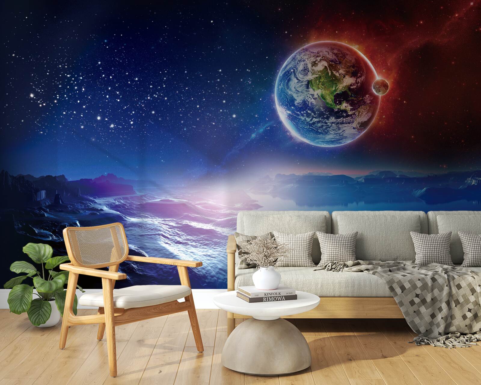 Fototapet vedere a Pământului de pe altă planetă