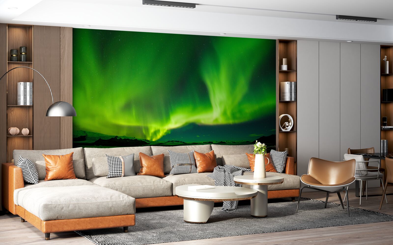 Fototapet aurora boreală captivantă și magnifică