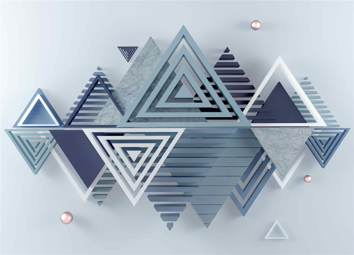 Fototapet forme triunghiulare colorate și abstracte