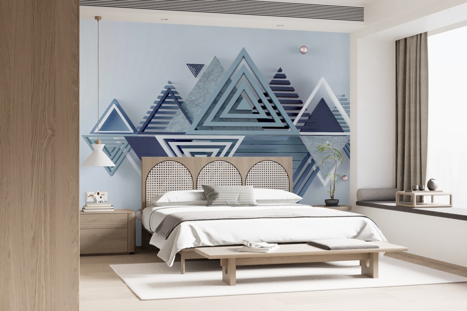 Fototapet forme triunghiulare colorate și abstracte