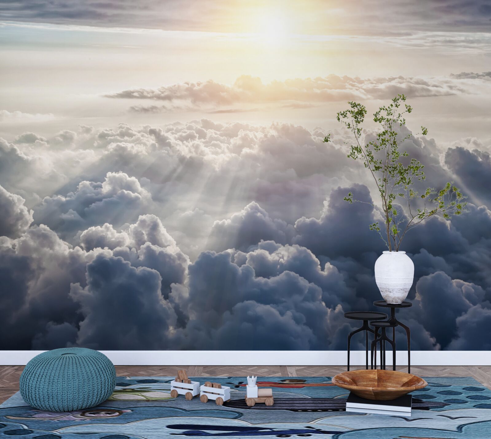 Fototapet Lumina era înaltă deasupra norilor luxurianți