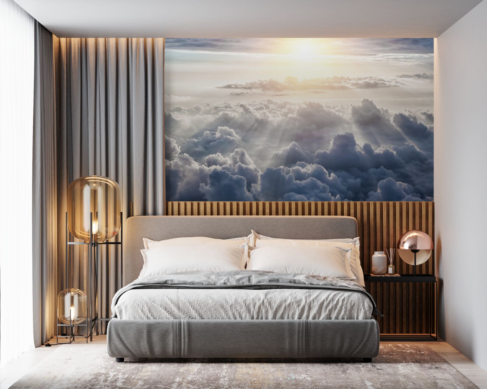 Fototapet Lumina era înaltă deasupra norilor luxurianți