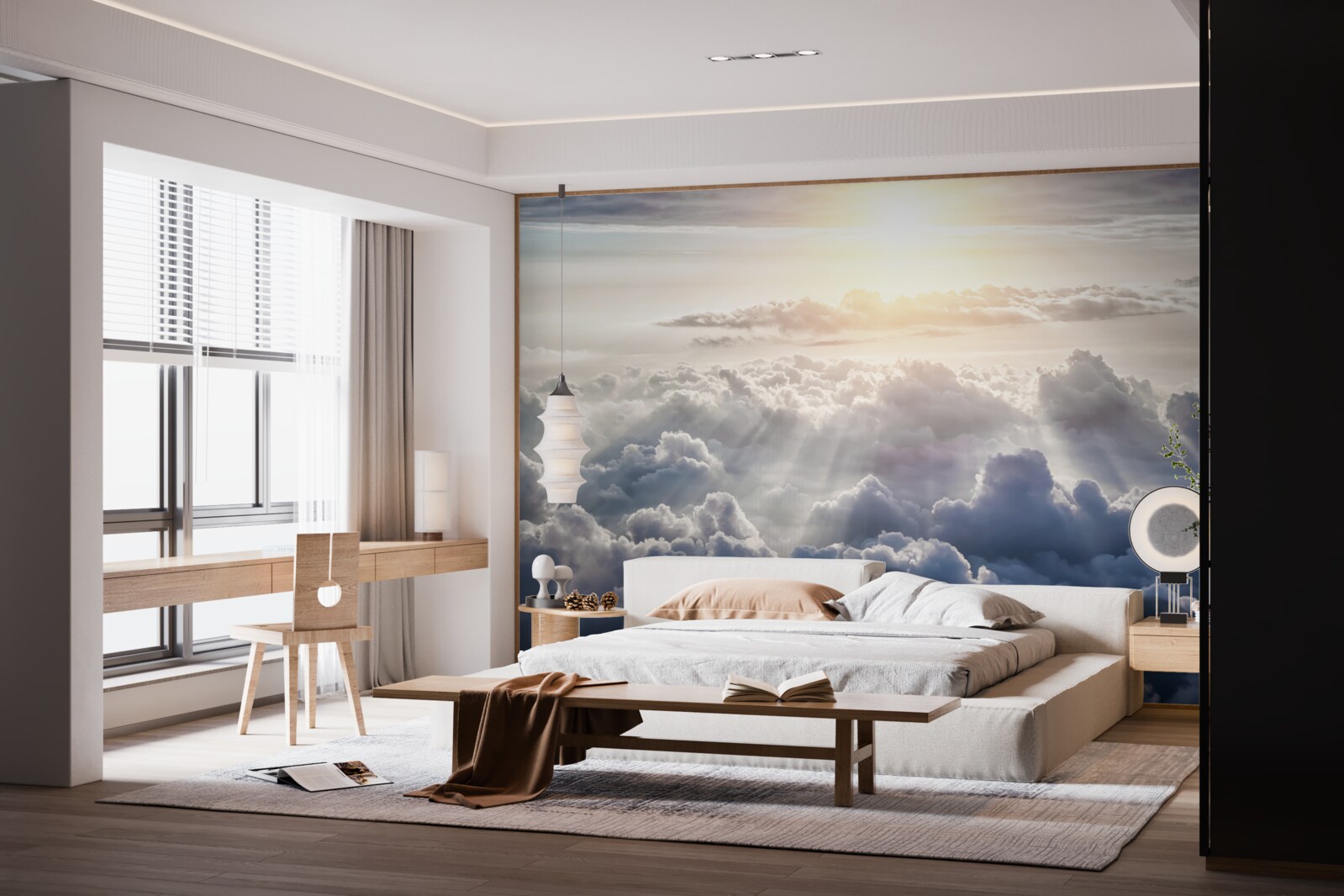 Fototapet Lumina era înaltă deasupra norilor luxurianți