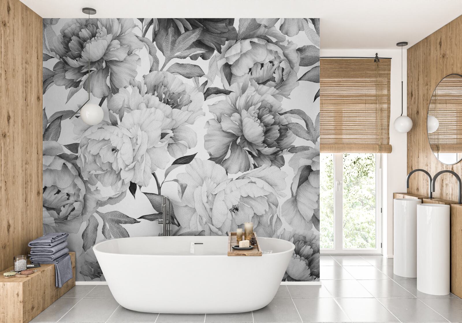 Fototapet flori mari, luxuriante