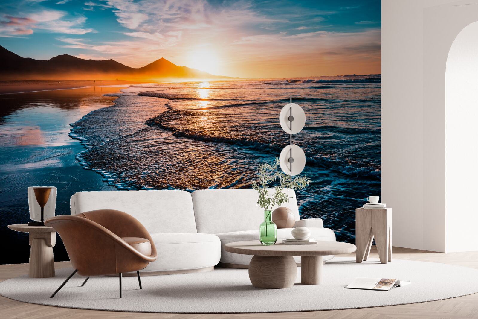 Fototapet apa reflectă razele soarelui