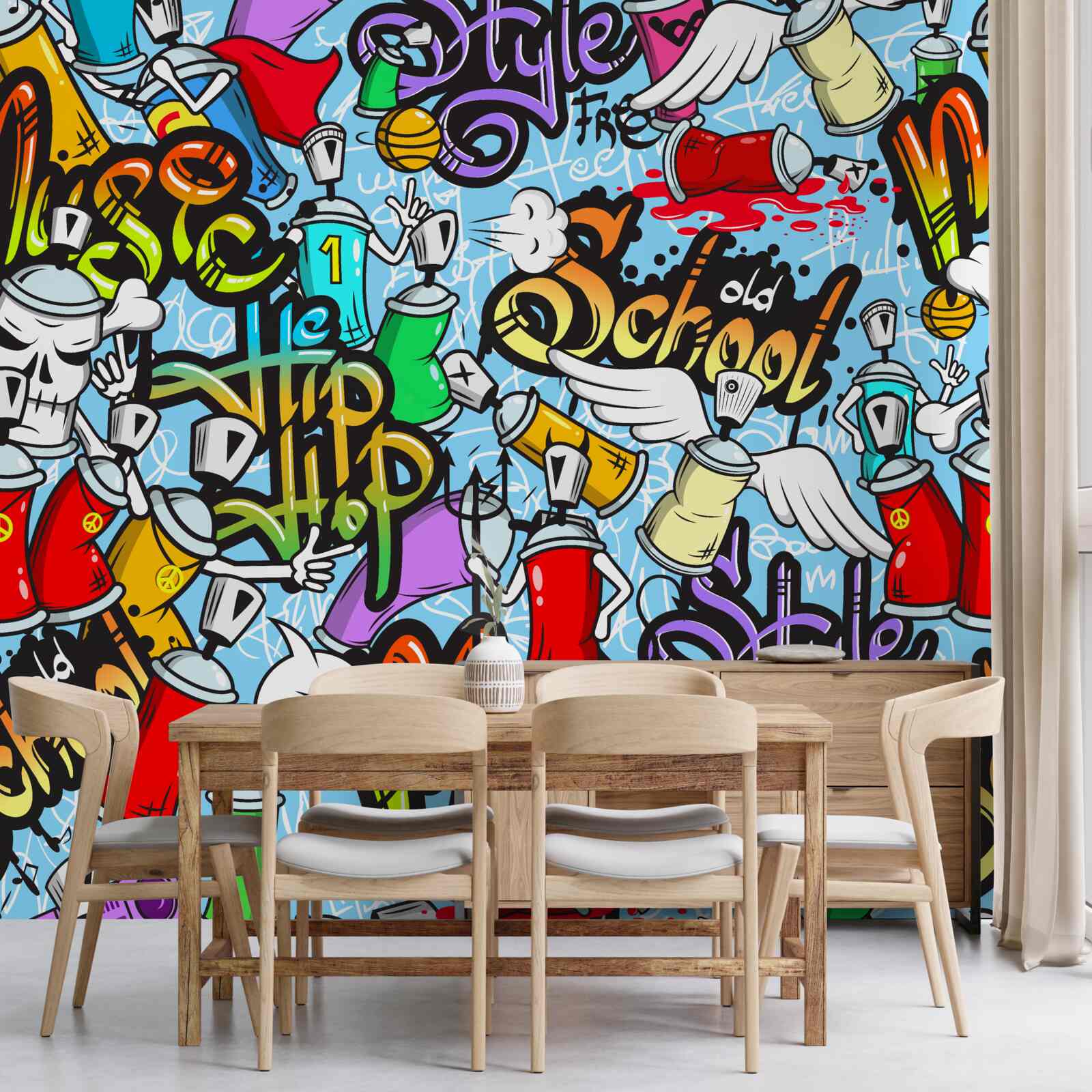 Fototapet graffiti în culori diferite